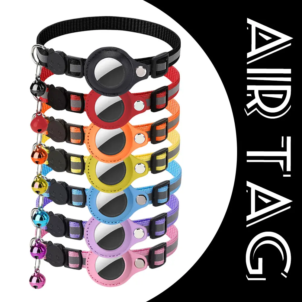 Airtag Dog Collar Dog Accessories Unti Lost Breakaway Safety Reflective Dog Collars with Airtag Case for Small Medium Dog Puppy-animated-img