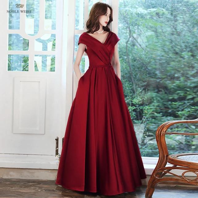 V-Neck Prom Dresses Floor-Length 