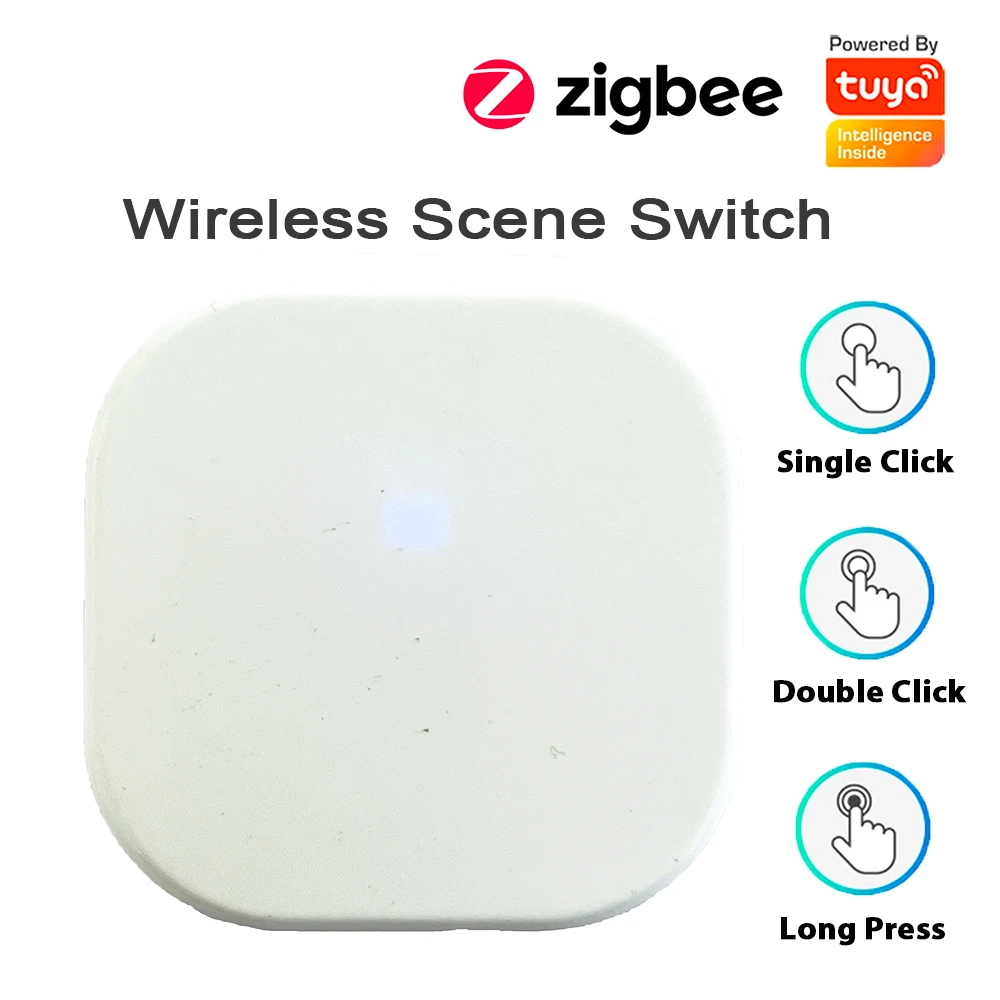 Tuya Zigbee Scene Push Button Controller Wireless  Remote Control Switch Automation Scenario 1 Gang Smart Home Smart Control-animated-img