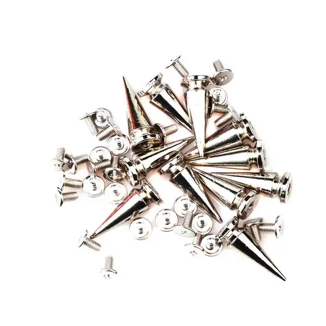 50pcs/set 7x10mm Cone Studs And Spikes DIY Craft Cool Punk
