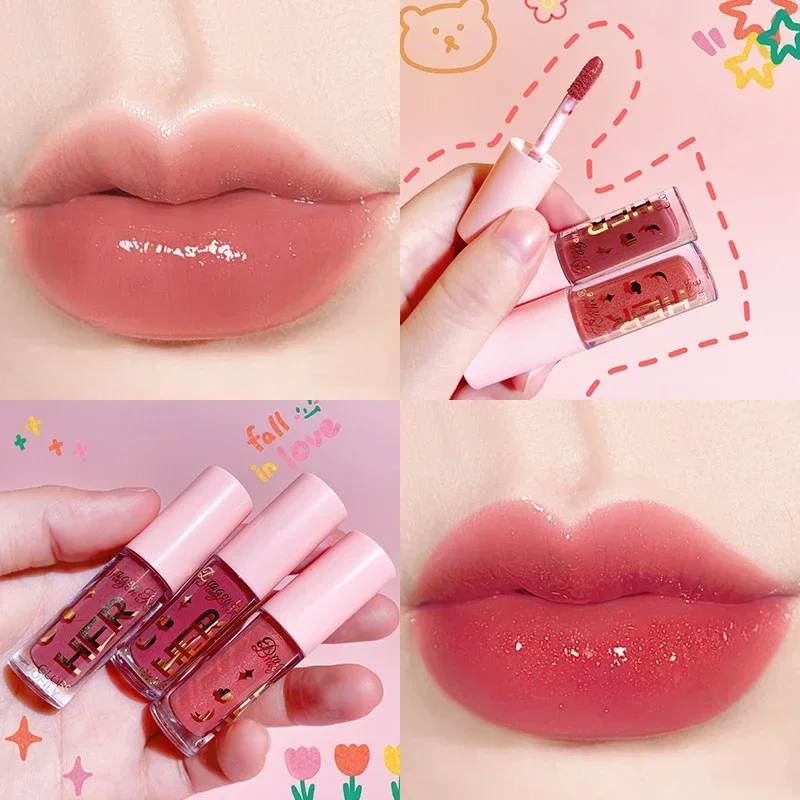 8 Colors Liquid Lipstick Waterproof Moisturizing Long Lasting Shiny Lip Gloss Natural Makeup Jelly Lip Glaze Shimmer Cosmetics-animated-img