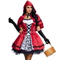 New Women Little Red Riding Hood Costume Modern Version Of Stage Performance Dress With Shawl Adult Halloween Role Play Costumes preview-2