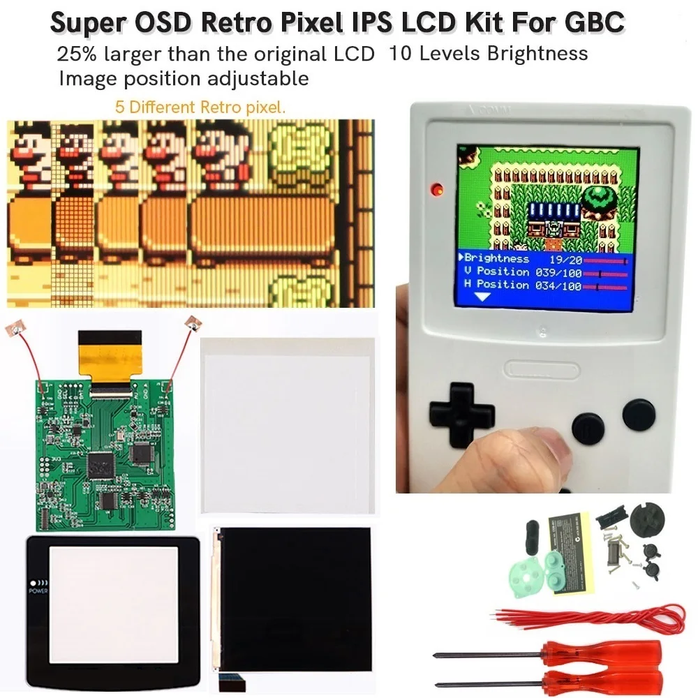 Retro Pixel IPS LCD for Game Boy Color