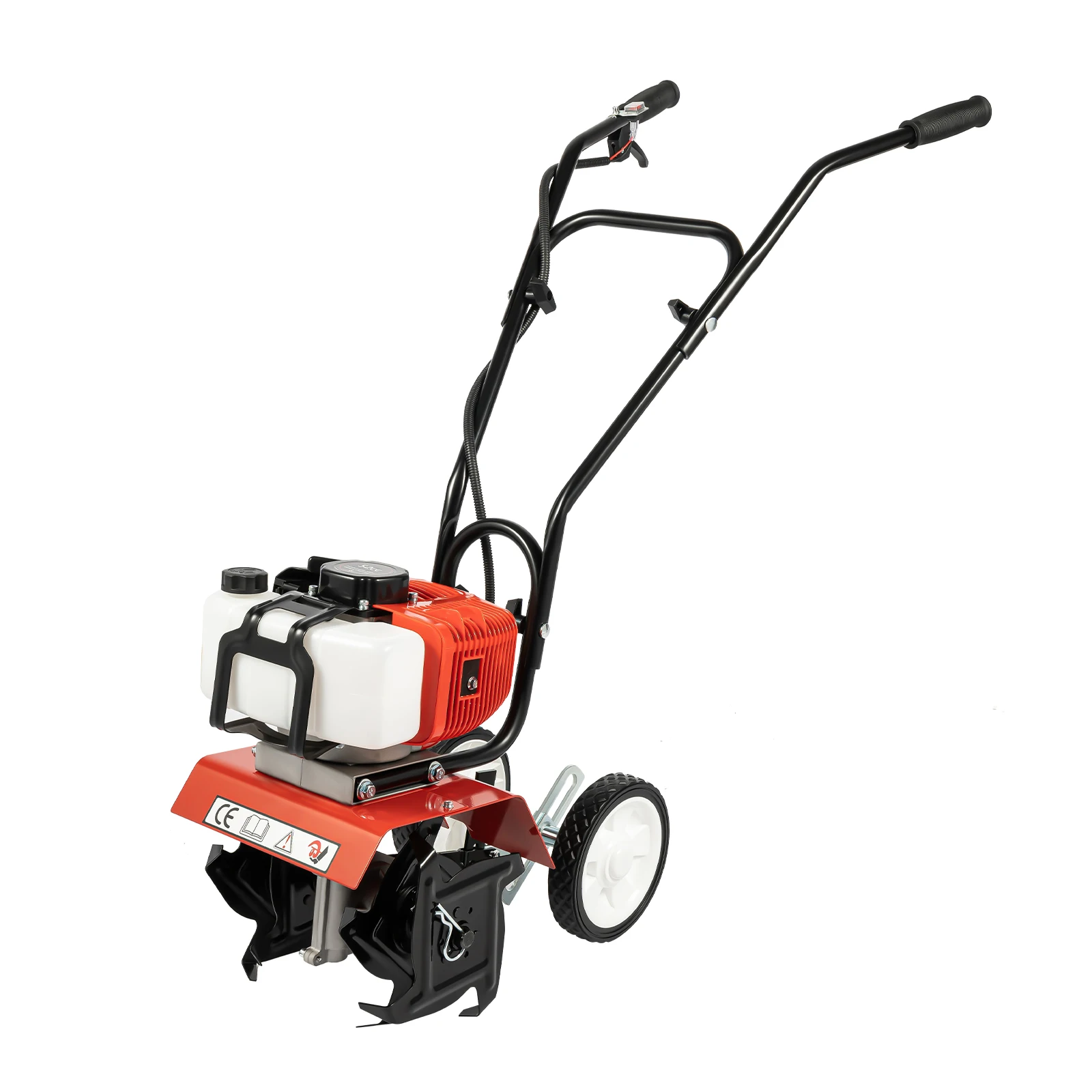 52CC Gasoline Tiller Cultivator 2 Stroke Mini Cultivator Rotovator for Farm Garden Yard, Single-Cylinder Air Cooled 7000r/min-animated-img