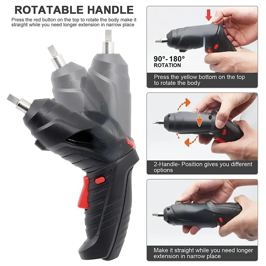 16pcs Cordless Electric Screwdriver Rechargeable  Lithium Battery Mini Drill 3.6V Power Tools Set Household Maintenance Repair-animated-img