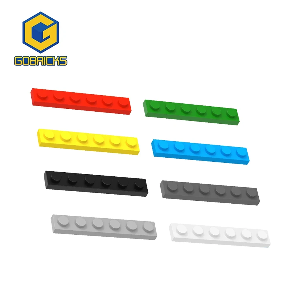 Gobricks 10PCS MOC Building Blocks Parts Plate 1 x 6 Compatible With 3666 DIY  Block Bricks Educational Kids Toys Boys Girl Gift-animated-img