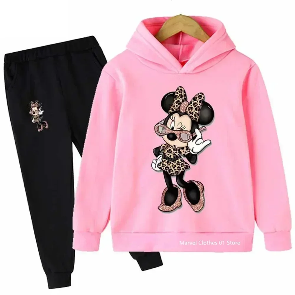 Children Baby Minnie Mouse Hoodies Boys Girls Clothing Sets Autumn Kids Long Sleeve Sweatshirt+Pants Casual Outfit-animated-img