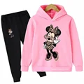 Children Baby Minnie Mouse Hoodies Boys Girls Clothing Sets Autumn Kids Long Sleeve Sweatshirt+Pants Casual Outfit