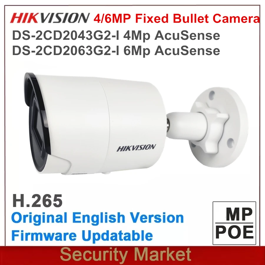 Original Hikvision English DS-2CD2063G2-I 6Mp And DS-2CD2043G2-I 4MP Network IP Bullet IR POE Camera SD Card Slot H265 264-animated-img