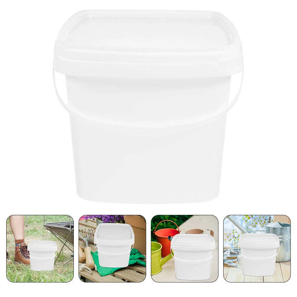 Bucket with Handle Plastic Barrel Buckets Multi-functional Square Cleaning Lids-animated-img