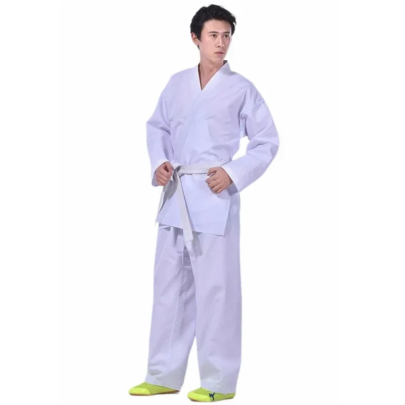 Karate Gi Uniform  Suit  Elastic Waistband for Kids Sports Training Fitness Gym Free White Belt-animated-img