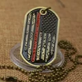 United States Firefighter Fireman Dog Tag with Prayer Challenge Coin Thin Red Line Souvenirs Necklaces Men's Accessories preview-1