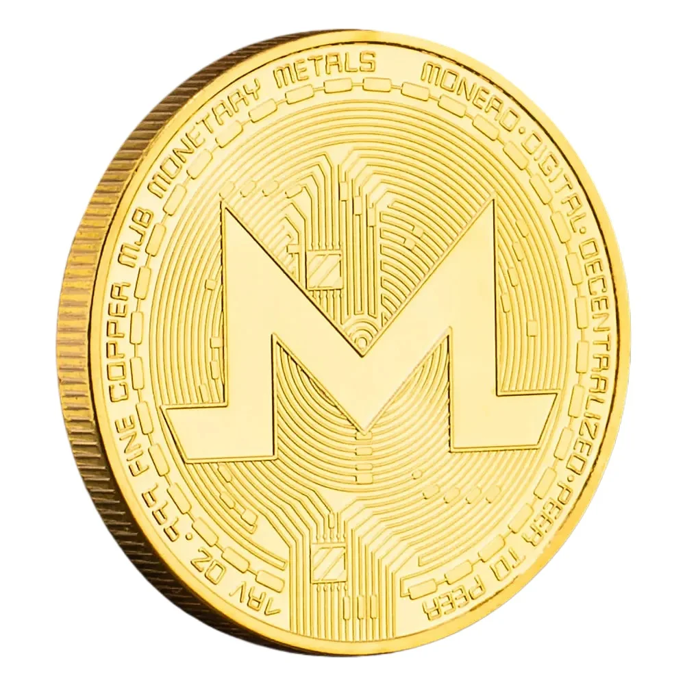 Monero Crypto Souvenirs Coin Golden Plated Commemorative Coins Non - Currency Collection Gift Home Decor-animated-img