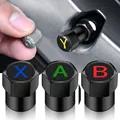 4PCS/LOT Universal ABXY Design Wheel Tire Air Valve Caps Stem Car Stickers For Cars Motor Auto Accessories Gift For Gamer