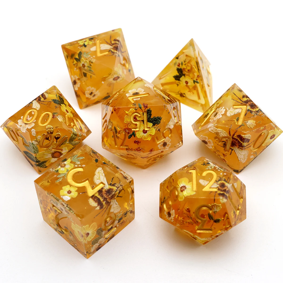 DND Gift Resin DND Dice Set For Board Games Role Playing Table Game Sharp Edge Dice Handmade RPG Dice-L22-animated-img