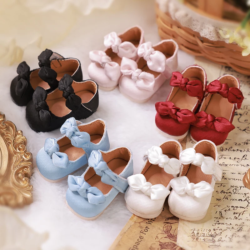 Bjd Shoes 1/6 Fashion Bow Tie Small Casual Doll Shoe Accessories Black White Red Pink Blue Five Colors Are Available-animated-img