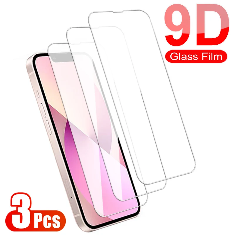 3Pcs Full Cover Tempered Glass For Apple iPhone 15 14 Plus 13 12 Mini Screen Protector iPhone X XR XS 11 Pro Max Protective Film-animated-img