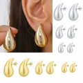 Andara 925 Sterling Silver Teardrop Earrings Eye-Catching Design Style Metal Texture 18k Gold Fashion Jewelry preview-1