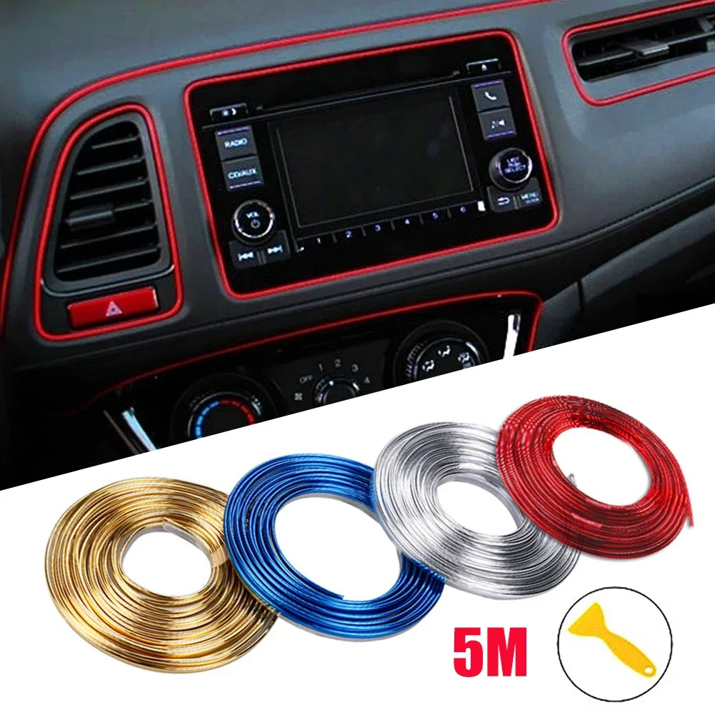 5 Meter Car Moulding Decoration Flexible Strips Interior Auto Moldings Car Cover Trim Dashboard Door Edge Car-styling Universal-animated-img