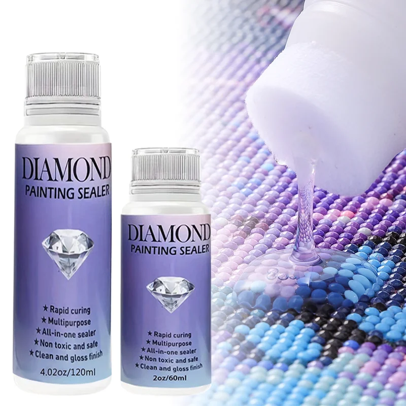 5D Diamond Painting Art Glue 60ML/120ML/200ML Diamond Painting Sealer Diamond Embroidery Mosaic Glue Shine Effect Puzzle Sealer-animated-img