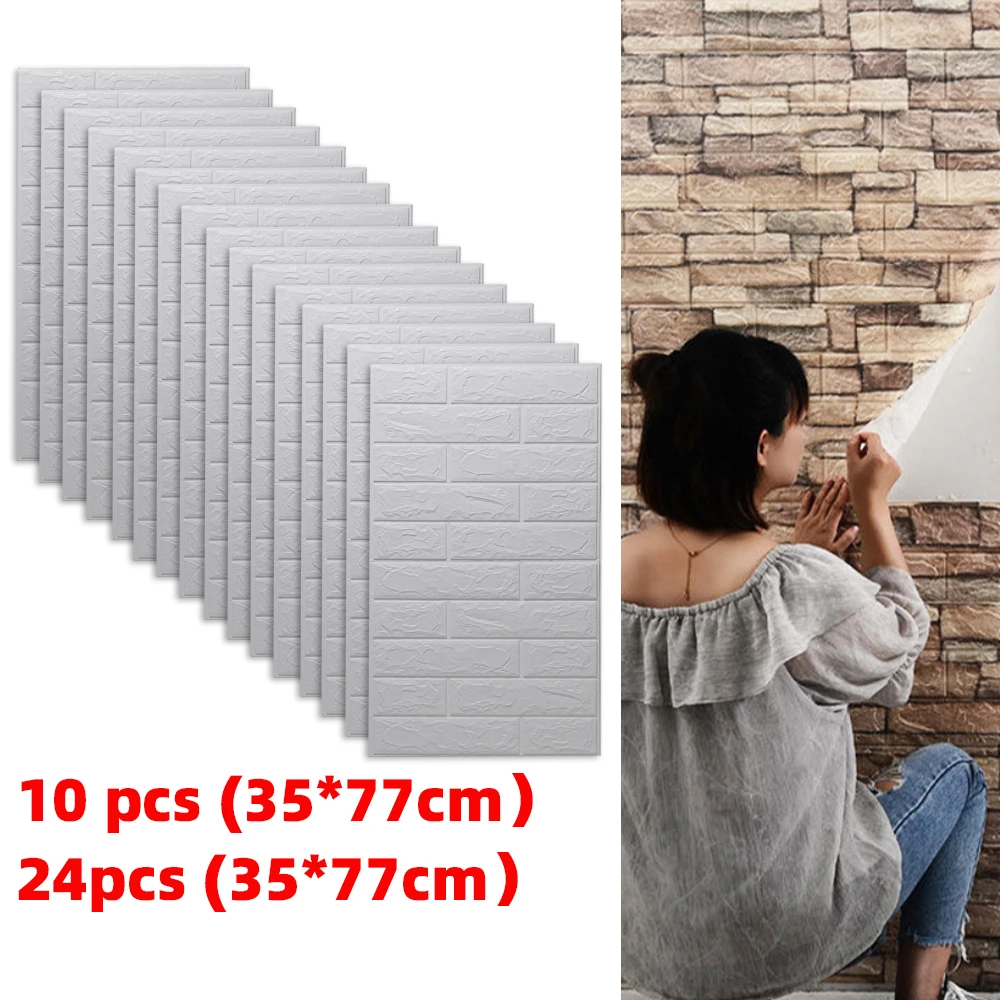 1Pcs 77*70cm Retro 3D design wallpaper wall decoration foam brick