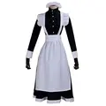 Women Maid Outfit Long Dress Apron Dress Lolita Dresses Men Clothes Unisex Cafe Costume Cosplay Anime Costumes Jujutsu Kaisen preview-5