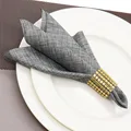 Table Runner/Napkins/10pcs Napkin Rings/Chair Knot Imitation Linen Polyester Square Handkerchief for Wedding Home Party Deco preview-1