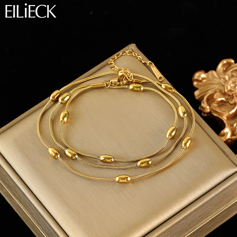 EILIECK 316L Stainless Steel Gold Color Multi Layers Bracelet For Women Trendy Wrist Chain Waterproof Jewelry Holiday Gift-animated-img