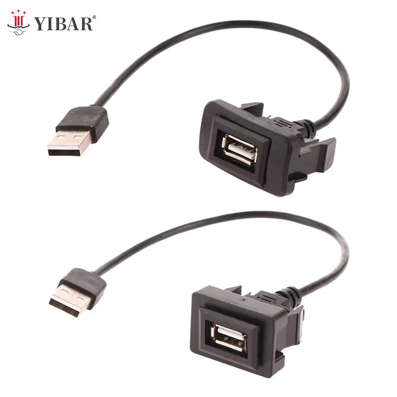 Car Dashboard Flush Mount USB Panel Extension Cable Adapter Socket For Vigo RAV4 Toyota Vios Levin-animated-img