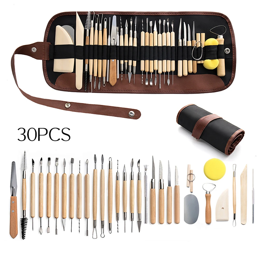 קנו אלי אקספרס  30Pcs Clay Carving Tool Ceramic Molding Paint Art