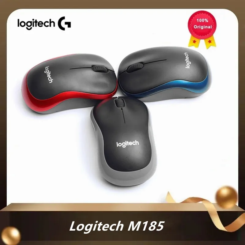 Original Logitech M185 Wireless Mouse 2.4 GHz  1000DPI 3 Buttons Silent Gaming Optical Navigation Mice for PC/Laptop Mouse Gamer-animated-img