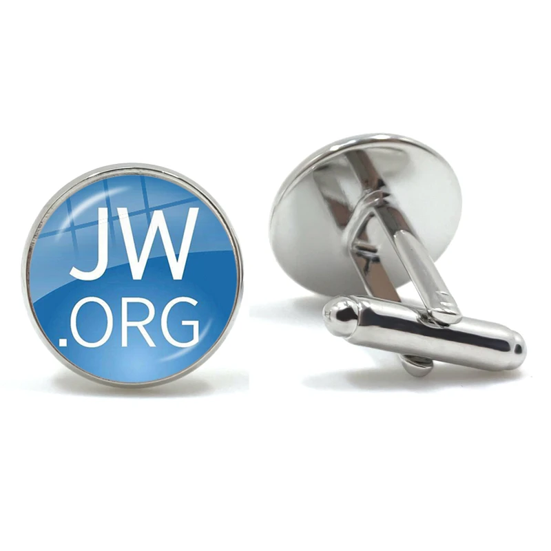 New Arrival JW.ORG Cufflinks Steampunk Jehovah's Witnesses Glass Dome Cuffs Jewelry Handmade Gifts Round Shirt Cuff-animated-img
