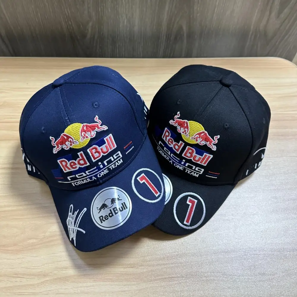 Black/navy blue Red Bull baseball caps men's and women's fashionable golf caps Red Bull sports caps outdoor Red Bull sun hats-animated-img