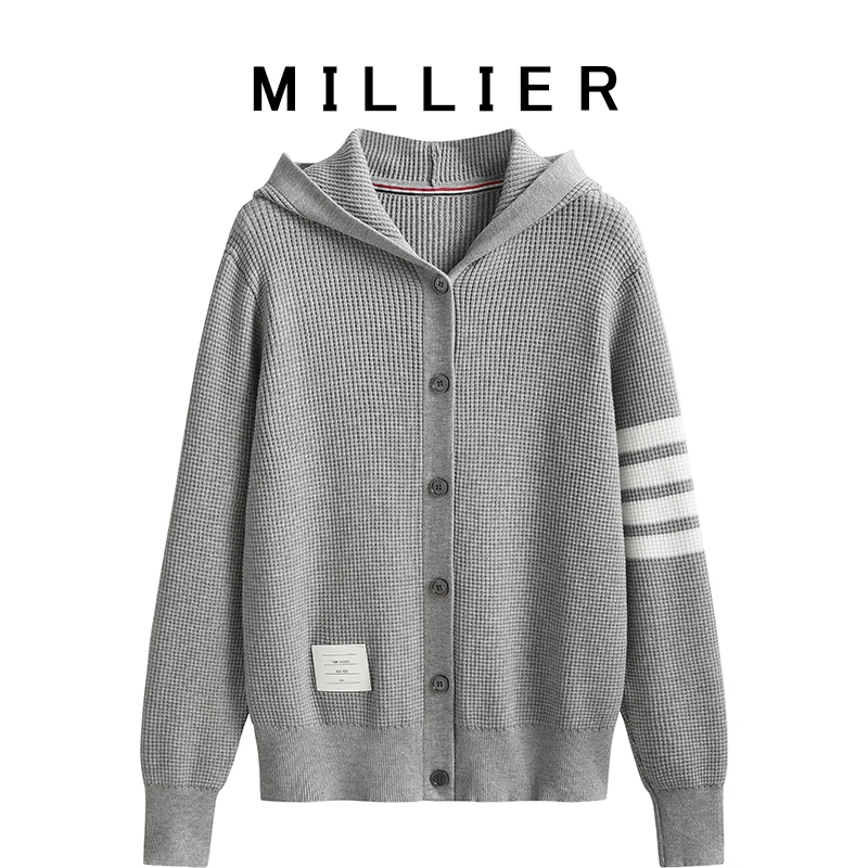 Four bars hooded thick sweater autumn 