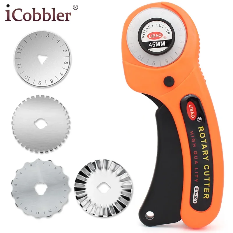 45mm Rotary Cutter with 5 Pcs Rotary Cutter Blades and A5 Cutting Mat,  Rotary Cutter for Fabric, Rotary Cutter Set for Quilting Sewing Arts  Crafts