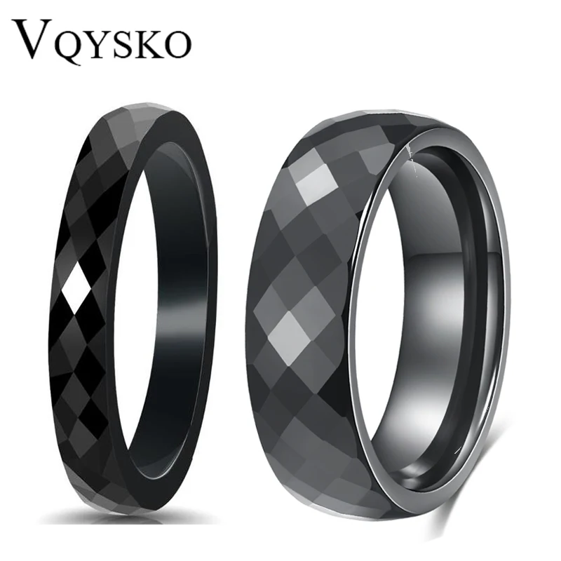 VQYSKO Trendy Black & White Color Cutting Ceramics Rings Jewelry Classic Wedding Engagement Rings For Women Anneaux Anillos-animated-img