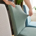 Jacquard Chair Cover for Dining Room Stretch Jacquard Dining Chair Cover Slipcover Elastic Spandex Kitchen Chair Cover