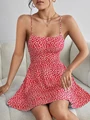 Womens Dresses Sexy Floral Backless Bandage Holiday Beach Dress Summer Fashion Red Short New In Dresses 2024 preview-5