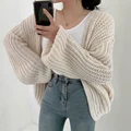 Vintage Harajuku Lantern Sleeve Women Cardigan Sweater Casual Korean Fall Streetwear Tops Coat Chic Lazy Wind Y2k Sweater preview-2