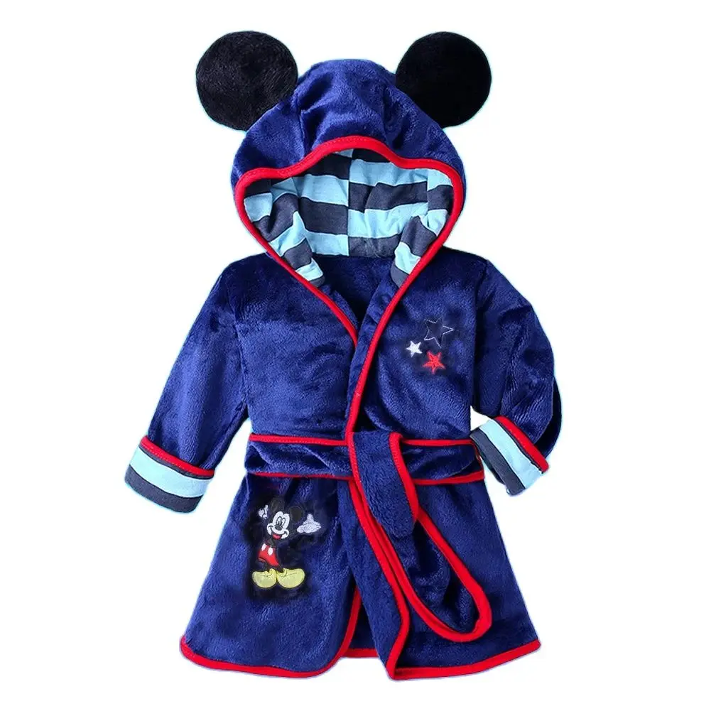 New Children Pijama Infantil Kids Warm Pajama Mickey Pyjamas Boys Baby Girls Animal Flannel Sleepwear Robe-animated-img