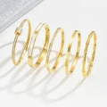 Europe and the United States hot stainless steel four-leaf clover lucky bracelet fashion women's nail bracelet gold bangles preview-5