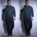 5xl Men's Denim Overalls Zipper Pocket Jumpsuit Unisex Fashion Electric Welding Suit Labor Insurance Clothes One-Piece Workwear preview-1