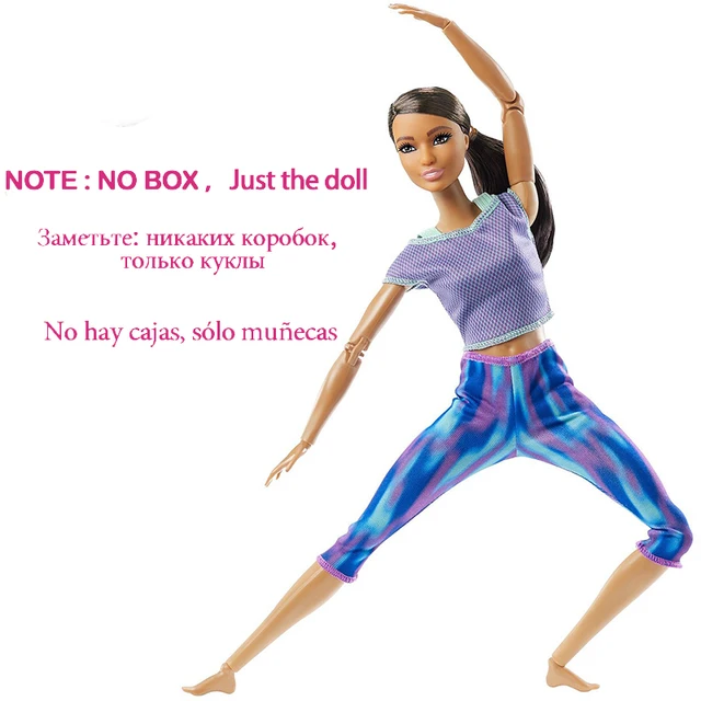 קנו אביזרים ובובות  Original Barbie Yoga Doll Joints Made To Move Body  Barbie Sports Dolls Toys for Girls Juguetes Interactive Kids Toys Brinquedos