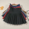 Kids Skirt  Girls' Pleated Skirt Solid Sweet Pink Beach Skirt Black Cute Mini Skirt Slim Fit Baby Princess Skirt 2-12 Years