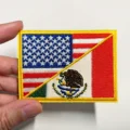 2pcs USA & Mexico Combined Flag Patch, Embroidered Dual-Nation Applique, Iron On/Sew On Emblem preview-4