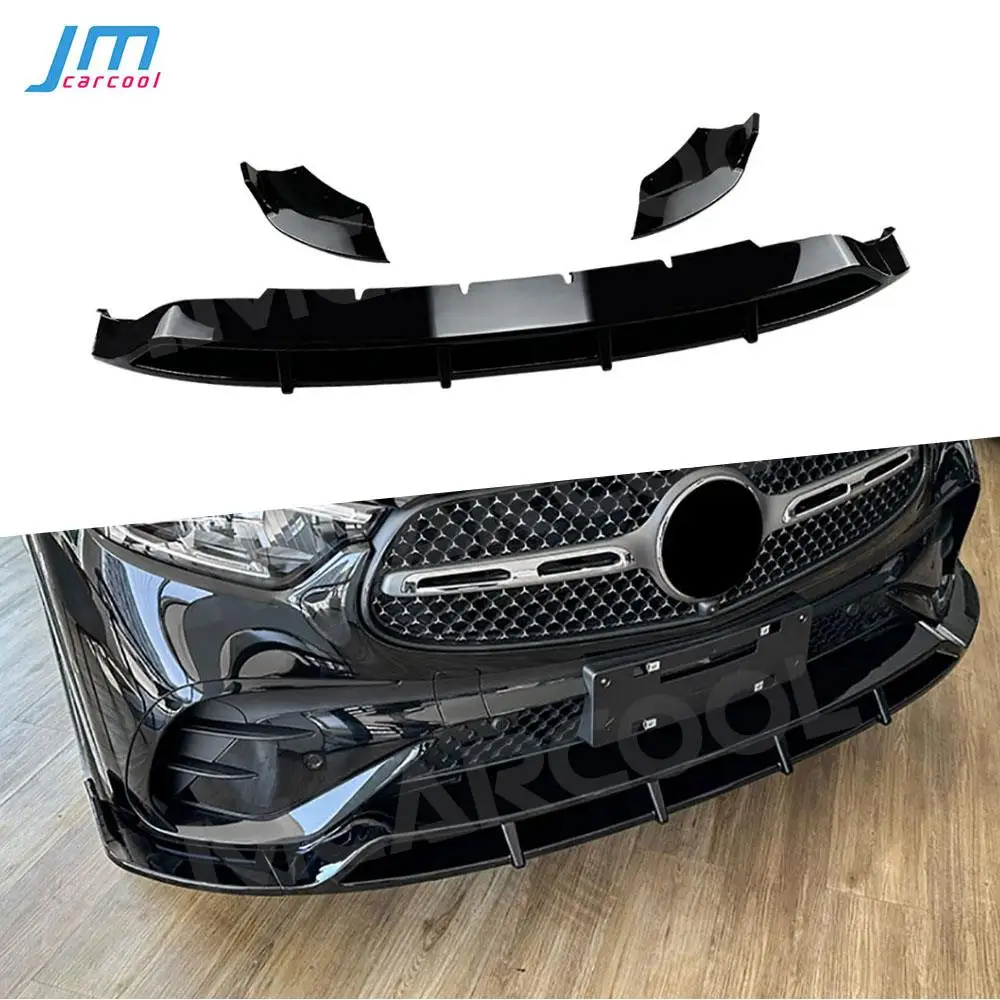 ABS Car Front Lip Spoiler Bumper Guard BodyKit Protect Lower Splitter For Mercedes Benz GLC Class X254 GLC 260 300 Sport 2023+-animated-img