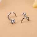12PCS Fashion Stainless Steel Crystal Nose Septum Piercing Studs Mini Nose Ring Earrings Studs Body Piering Jewelry for Women