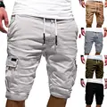 Casual Cargo Shorts  Pockets Summer Short Pants  Solid Color Multi Pockets Shorts preview-3