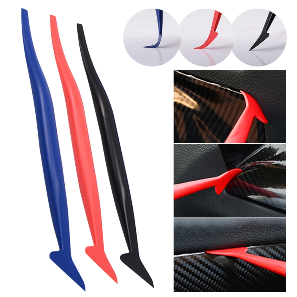 3Pcs Vinyl Wrap Car Magnetic Edge Stick Squeegee Scraper Set Plastic Car Carbon Sticker Wrapping Window Tint Tool Kit Wrapper-animated-img