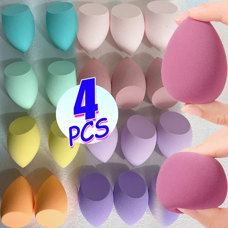 4pcs Professional Beauty Eggs Cosmetic Sponge Powder Puffs Applicator Concealer Foundation Dry Wet Use Face Puff Makeup Tools-animated-img